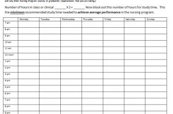 Nursing Schedule Template