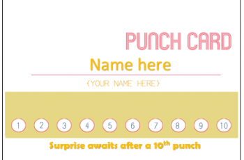 Punch Card Template