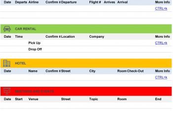 Travel Itinerary Template