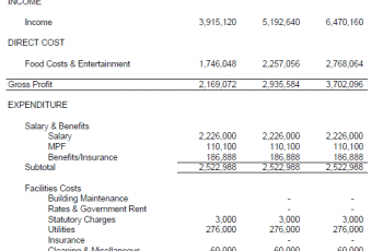 projected income statement template