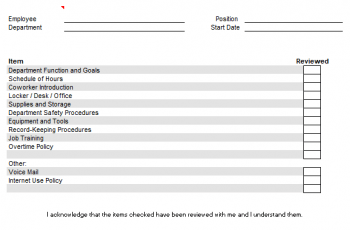 Free New Employee Orientation Checklist Template