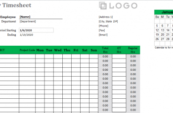 weekly timesheet template