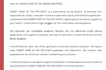 Recommendation Letter Examples