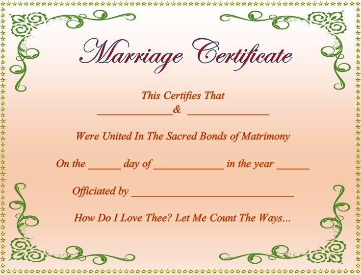 marriage certificate template 23