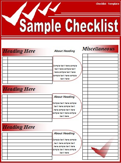 checklist template 14