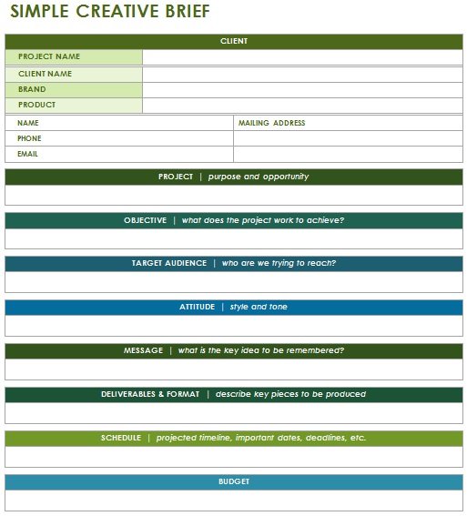 simple creative brief template