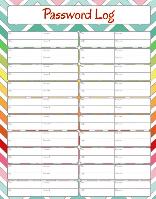 password log template